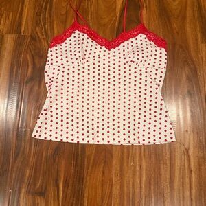 THREE PINK Victoria's Secret Blue and White Striped, and red Camisoles!